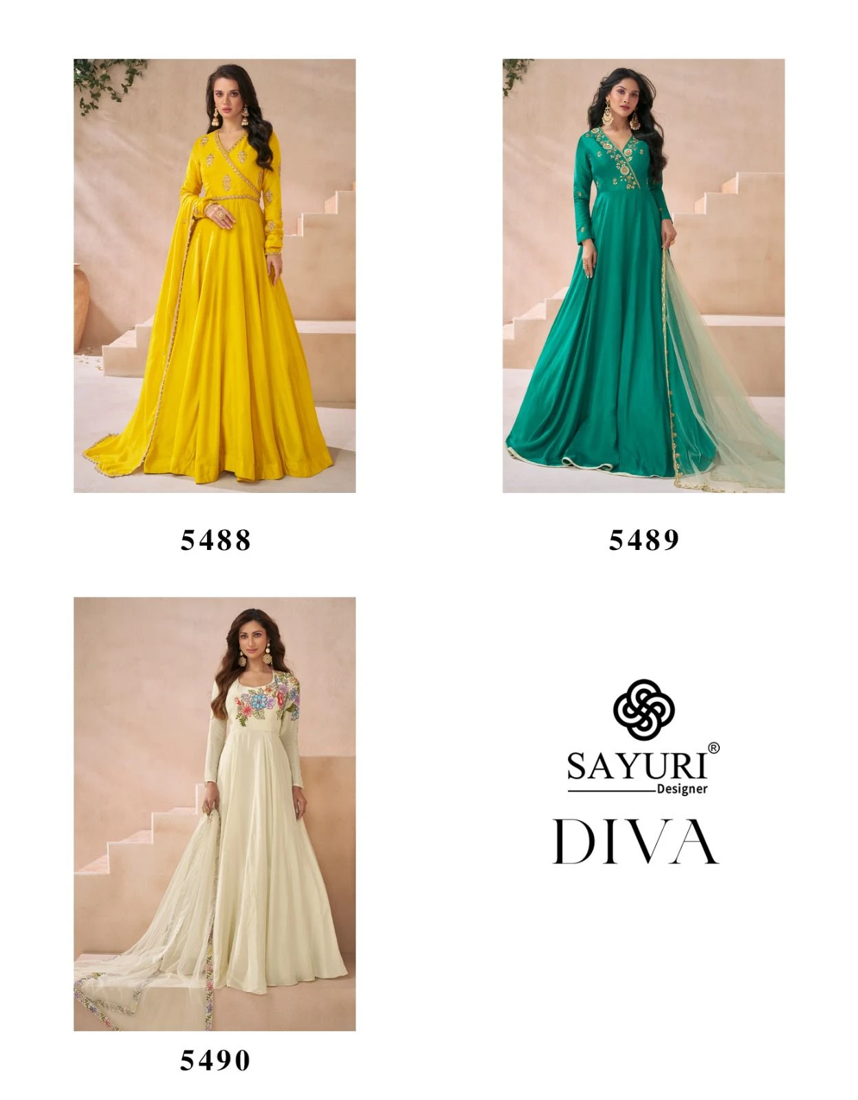 Sayuri Designer Diva Premium Silk Wholesale Fancy Long Gown Catalog — Wholesale Kurtis, Sayuri Designer wholesale from Surat — view 4